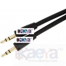 OkaeYa 3.5 mm Coiled Stereo Audio Cable - Short Size- Black